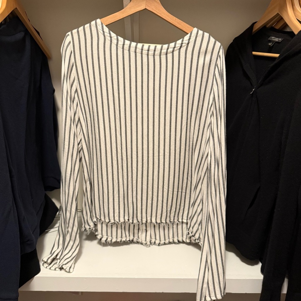 Cloth & Stone by Anthropologie striped bell sleeve top